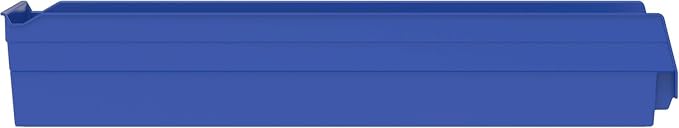 Akro-Mils 30164 Heavy Duty Plastic Shelf Bins, 24"x 6.5"x 4", Blue, 6-Pk | Heavy Duty Nesting Storage Bins for Garage, Closet, Refrigerator, Kitchen, Cabinet, Drawer Organization, Pantry Organization