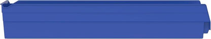 Akro-Mils 30164 Heavy Duty Plastic Shelf Bins, 24"x 6.5"x 4", Blue, 6-Pk | Heavy Duty Nesting Storage Bins for Garage, Closet, Refrigerator, Kitchen, Cabinet, Drawer Organization, Pantry Organization
