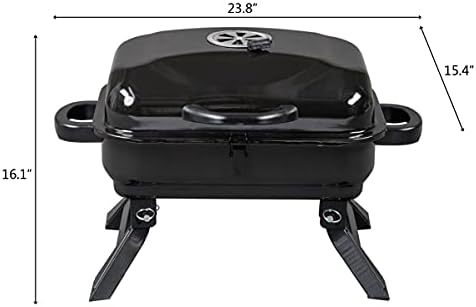 60.5 X 39.0 X 41.0cm Barbecue Grill, Charcoal Grill Portable Folding BBQ Grill Barbecue Outdoor BBQ for Picnic Garden Terrace Camping Travel