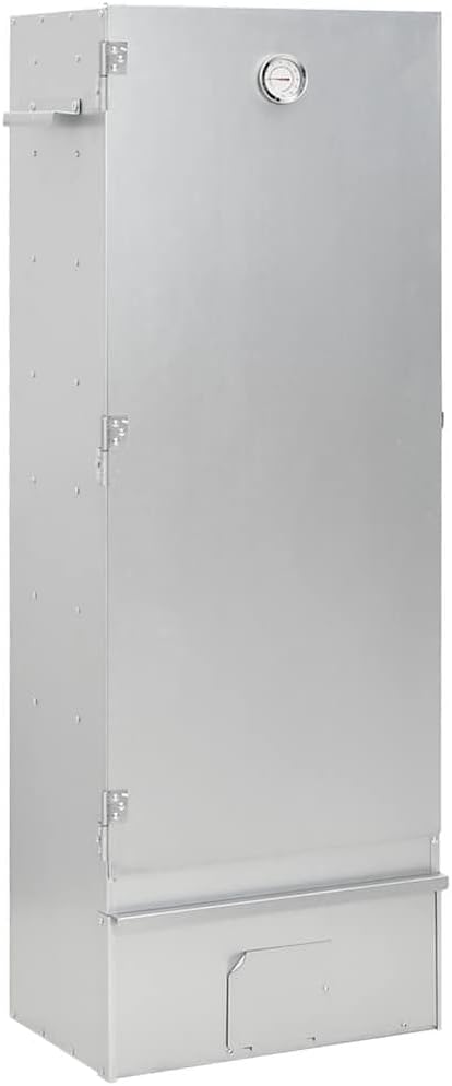 Outdoor BBQ Smoker Grill with Thermometer, Galvanized Steel Vertical Charcoal Oven for Meat, Fish and Sausage Smoking, 17.5 x 11.4 x 43.3 Inches