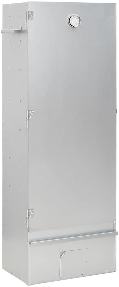Outdoor BBQ Smoker with Prep Table, Galvanized Steel Vertical Smoker Grill for Meat, Fish and Sausage, Includes Thermometer and Storage Shelves