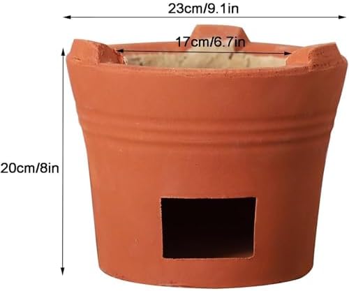 Charcoal Grill Clay Charcoal Stove, Portable Wood Stove, Multifunctional Ceramic Grill, Wood Burning Camp Stove for Home, Picnic, Tea Making and Outdoor Cooking