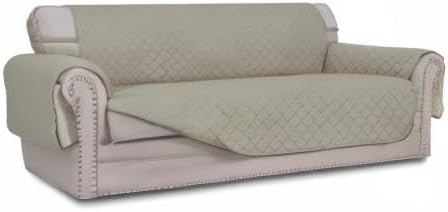 Easy-Going 4 Seater Sofa Slipcover Reversible Sofa Cover Water Resistant Couch Cover with Foam Sticks Elastic Straps Furniture Protector for Pets Children Dog Cat (XX-Large, Beige/Beige) | XX-Large Sofa, Washable Slipcover For Dogs, Water Resistant Mat...