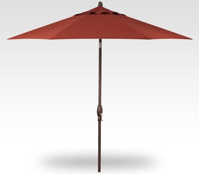 Treasure Garden Deluxe Crank-Tilt 9-FT Octagon Market Umbrella - Outdoor Patio, Deck, Pool, Backyard Stand Alone Umbrella - Heavy Duty w/Bronze Frame & Obravia Fabric (Auburn)