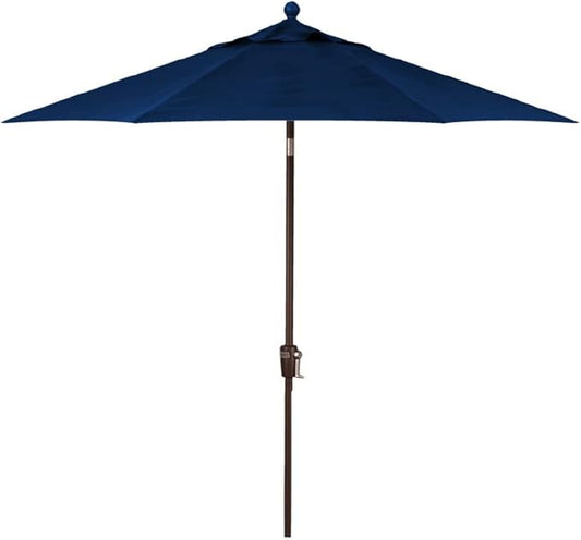 Treasure Garden 7.5ft Patio Umbrella – Outdoor Market Umbrella – Push Button Tilt – Bronze Aluminum Frame (O’bravia, Navy)