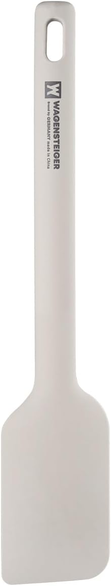Wagensteiger Light Gray Silicone Scraping Spatula: Cooking Tool with Heat Resistant, Protects Surfaces with Gentle Head Design, Cooking Spatula for Spreading & Mixing, BPA Free (11.22inch x 2.17inch)