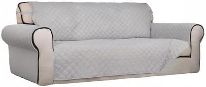 PureFit Reversible Quilted Sofa Cover Dog Couch Covers for Sofa, 66 in | Light Gray/Light Gray, Water Resistant Couch Protector, Washable Pet Couch Cover with Non Slip and Elastic Straps For Kids