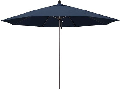 California Umbrella 11' Rd. Venture Series Contract Grade Patio Umbrella, Pulley Open, Bronze Finish, Sunbrella Indigo