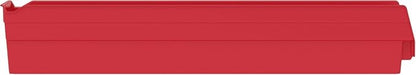 Akro-Mils 30124 Heavy Duty Plastic Shelf Bins, 24"x 4"x 4", Red, 12-Pack | Heavy Duty Nesting Storage Bins for Garage, Closet, Refrigerator, Kitchen, Cabinet, Drawer Organization, Pantry Organization