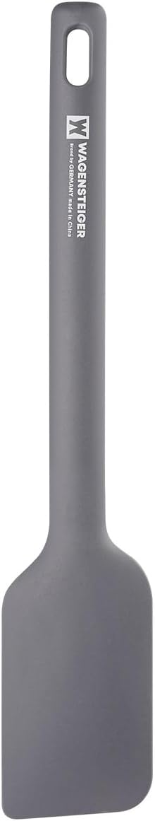 Wagensteiger Dark Gray Silicone Scraping Spatula: Cooking Tool with Heat Resistant, Protects Surfaces with Gentle Head Design, Cooking Spatula for Spreading and Mixing, BPA Free (11.22inch x 2.17inch)