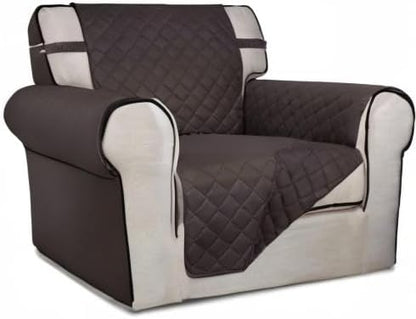 PureFit Reversible Chair Sofa Cover Dog Couch Covers for Sofa, 25.5 in | Chocolate/Chocolate, Water Resistant Couch Protector, Washable Pet Couch Cover with Non Slip and Elastic Straps For Kids