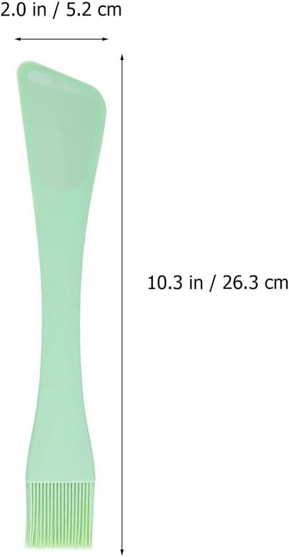 Hemoton Dual-Head Silicone Spatula and Oil Brush,Dual-Purpose Silicone Pastry Brush and Spatula,Baking Scraper,Non-Stick Scraper for Cooking,Mixing and Baking
