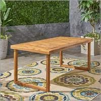 Christopher Knight Home Ann Outdoor 69" Acacia Wood Dining Table, Sandblast Natural Finish