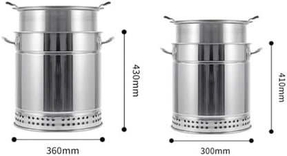 BBQ Hanging Stove Charcoal Barrel BBQ Grill BBQ Hanging Stove Stainless Steel BBQ Grill Mesh Barrel with 20pcs Kabob Skewers Rolling Grilling Basket Camping Barbecue Rac(Size:Double Layer,Co