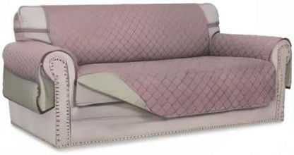 Easy-Going Reversible Couch Cover, 2 Cushion Sofa, Pink/Beige | Oversized Loveseat Slipcover For Dogs, Water Resistant Mat, Living Room, Non-Slip Sofa Cover, Pet Friendly