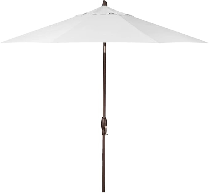 Treasure Garden 9ft Patio Umbrella - Outdoor Furniture Market Umbrella – Deluxe Auto-Tilt – Bronze Aluminum Frame (Sunbrella, Natural)