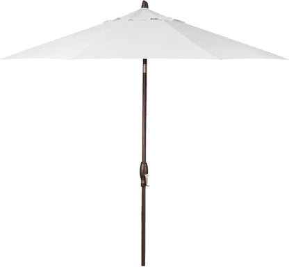 Treasure Garden 9ft Patio Umbrella - Outdoor Furniture Market Umbrella – Deluxe Auto-Tilt – Bronze Aluminum Frame (Sunbrella, Natural)