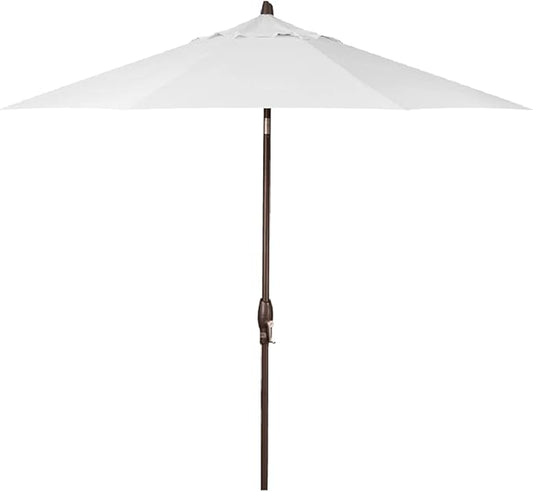 Treasure Garden 9ft Patio Umbrella - Outdoor Furniture Market Umbrella – Deluxe Auto-Tilt – Bronze Aluminum Frame (Sunbrella, Natural)