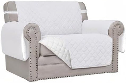 Easy-Going Reversible Couch Cover, Oversized Chair, White/White | Machine Washable Slipcover For Dogs, Water Resistant Furniture Mat For Living Room, Non-Slip Sofa Cover, Pet Friendly