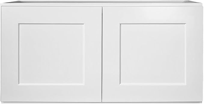 Design House Brookings Shaker Unassembled Bridge Wall Kitchen Cabinet W3618, 36 W x 12 D x 18 H, Painted White with Sherwin Williams®, Solid Wood, 561670