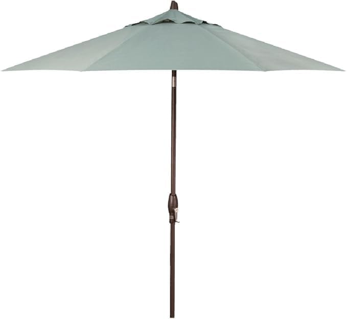 Treasure Garden Deluxe Crank-Tilt 9-FT Octagon Market Umbrella - Outdoor Patio, Deck, Pool, Backyard Stand Alone Umbrella - Heavy Duty w/Bronze Frame & Obravia Fabric (Spa)