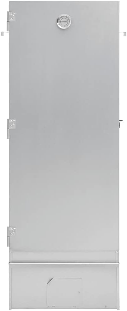 Outdoor BBQ Smoker Grill with Thermometer, Galvanized Steel Vertical Charcoal Oven for Meat, Fish and Sausage Smoking, 17.5 x 11.4 x 43.3 Inches