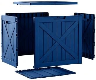 32 Gallon Resin Outdoor Deck Box, Waterproof and Lockable Storage Bin for Patio Furnishings, Outdoor Cushions, Garden Tools and Pool Related Supplies (Black, 32 Gallon)