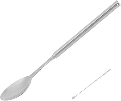 Extendable Spoon,62cm Long Stainless Steel Telescopic Extendable for Barbecue Tableware Supplies 8.66~24.4inch (Spoon)