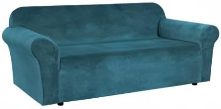 H.VERSAILTEX Stretch Velvet Sofa Covers Large Couch Covers Sofa Slipcovers Furniture Protector Soft with Non Slip Elastic Bottom, Feature Thick Comfy Rich Velour (Extra Wide Sofa 98"-105", Deep Teal)