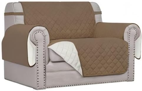 Easy-Going Reversible Couch Cover, Oversized Chair, Camel/Ivory | Machine Washable Slipcover For Dogs, Water Resistant Furniture Mat For Living Room, Non-Slip Sofa Cover, Pet Friendly