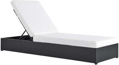 Modway Tahoe Aluminum Outdoor Chaise Lounge in Gray White with Weather-Resistant Cushions, Perfect Patio Sunbed or Recliner Chair for Pool Furniture