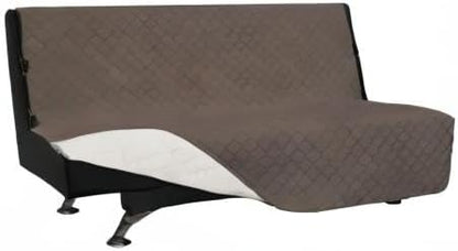 Easy-Going Reversible Couch Cover, Large Futon Sofa, Taupe/Ivory | Machine Washable Slipcover For Dogs, Water Resistant Furniture Mat For Living Room, Non-Slip Sofa Cover, Pet Friendly