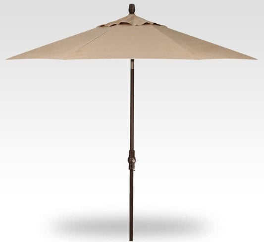Treasure Garden 9 FT Pool Umbrella, Auto Tilt Aluminum Patio Shade, Powder Coated Frame, Corrosion Resistant (9-FT Starlux Collar-Tilt Sunbrella Heather Beige w/Bronze Frame)