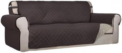 PureFit Reversible Quilted Couch Covers for Dogs Oversized Sofa Cover 78” | Chocolate/Beige, Water Resistant Couch Protector, Washable Pet Couch Cover with Non Slip and Elastic Straps For Kids