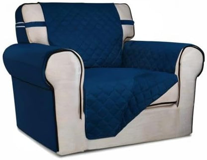 PureFit Reversible Chair Sofa Cover Dog Couch Covers for Sofa, 25.5 in | Navy/Navy, Water Resistant Couch Protector, Washable Pet Couch Cover with Non Slip and Elastic Straps For Kids