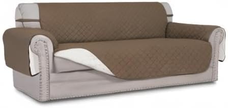 Easy-Going Reversible Couch Cover, 4 Seater Sofa, Camel/Ivory | XX-Large Sofa, Washable Slipcover For Dogs, Water Resistant Mat, Living Room, Non-Slip Sofa Cover, Pet Friendly