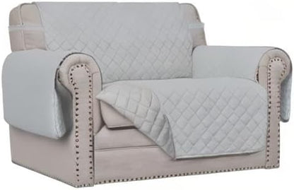 Easy-Going Reversible Couch Cover, Oversized Chair, Light Gray/Light Gray | Machine Washable Slipcover For Dogs, Water Resistant Furniture Mat For Living Room, Non-Slip Sofa Cover, Pet Friendly