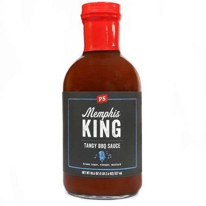 PS Seasoning Memphis King Tangy BBQ Sauce - Smoky, Sweet and Tangy All-Purpose Sauce for Marinating, Glazing, Basting, Dipping - Great on Ribs, Chicken, Pulled Pork, Burnt Ends, Tenderloin and more