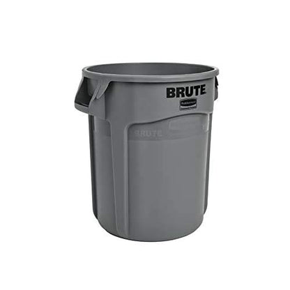 Rubbermaid Commercial Products BRUTE Heavy-Duty Round Trash/Garbage Can, 10-Gallon, Gray, Outdoor Waste Container for Landscapers/Construction/Restaurants/Back of House/Offices/Warehouses, Pack of 6