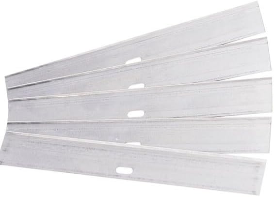 12" Multi-Purpose Grill Scraper with 5 Replaceable 4" Blades – Heavy-Duty Die-Cast Blade Holder, Scratch-Free Contoured Base, Storage Handle for Extra Blades (Scraper with 5 Blades)