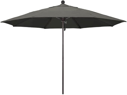 California Umbrella 11' Rd. Venture Series Contract Grade Patio Umbrella, Pulley Open, Bronze Finish, Sunbrella Charcoal