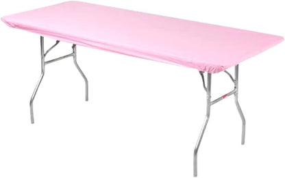 10 Pack of Rectangular Plastic Table Covers - 6' Foot (Table NOT Included) (Pink, 30" x 72" (6' ft))