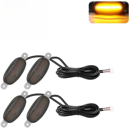 4 Pieces LED Front Grille Lights for Ford F-Series F-150 2009-2014, Radiator Grill Marker Lamp Waterproof Lighting Upgrade ABS Polycarbonate,Yellow