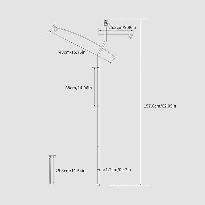 Portables Camping Light Poles Regulable Fishing Hanging Light Fixing Stand for Outdoor BBQ Fishing Trip