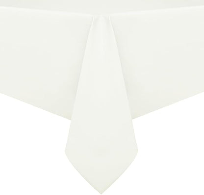 Romanstile 100% Waterproof PVC Tablecloth, Rectangle Oil Spill Proof Stain Resistant Vinyl Table Cloth, Wipe Clean Plastic Table Covers for Kitchen/Dining/Parties - 60 x 120 Inch, Ivory