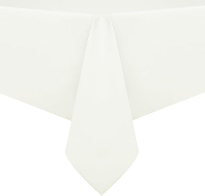 Romanstile 100% Waterproof PVC Tablecloth, Rectangle Oil Spill Proof Stain Resistant Vinyl Table Cloth, Wipe Clean Plastic Table Covers for Kitchen/Dining/Parties - 60 x 102 Inch, Ivory