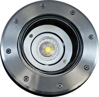 DABMAR LIGHTING LV306-LED5-SS304-MR Well Light W/Out Grill W/Sleeve Adjustable Fixture 3 Watt LED MR16 12 Volts, Stainless Steel