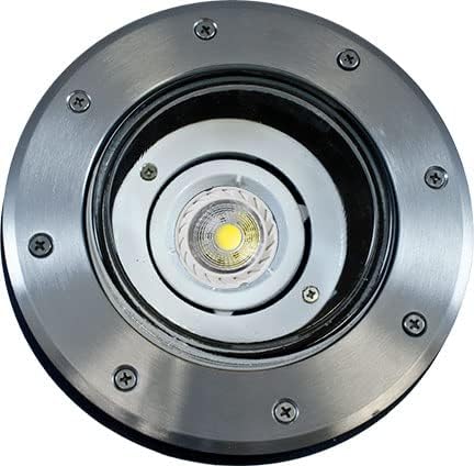 DABMAR LIGHTING LV306-LED5-SS304-MR Well Light W/Out Grill W/Sleeve Adjustable Fixture 3 Watt LED MR16 12 Volts, Stainless Steel