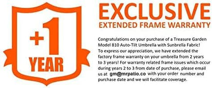 Treasure Garden 11-Foot Patio Umbrella - Outdoor Furniture Market Umbrella – Auto Tilt – Bronze Aluminum Frame (Obravia2, Vanilla)