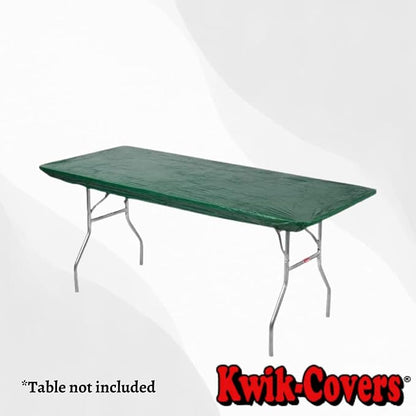 10 Pack of Rectangular Plastic Table Covers - 6' Foot (Table NOT Included) (Hunter Green, 30" x 72" (6' ft))